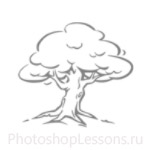 Кисти: силуэты деревьев для Фотошопа - кисть 25