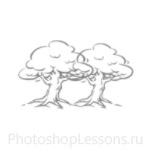 Кисти: силуэты деревьев для Фотошопа - кисть 40
